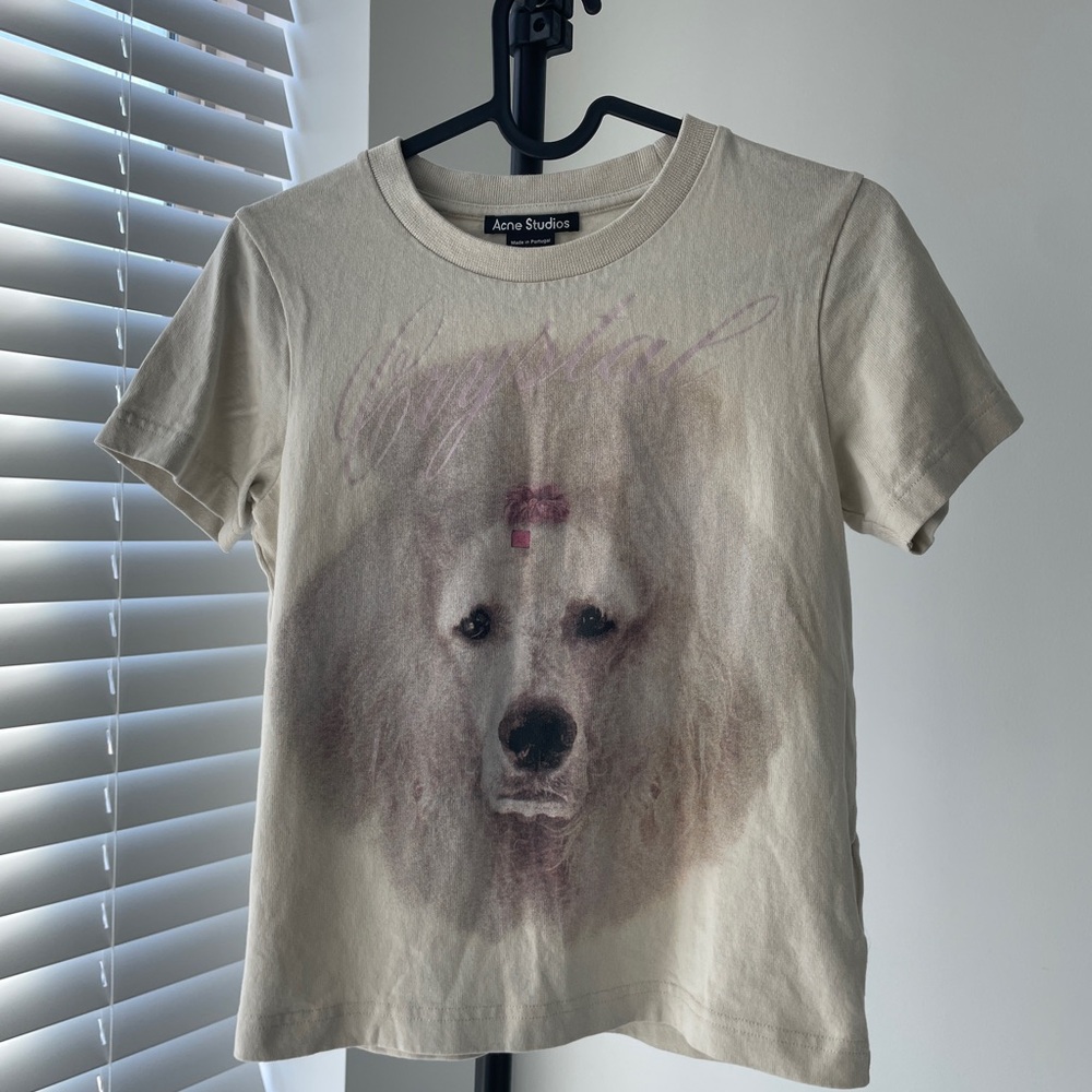 Acne Beige Graphic Dog Tee